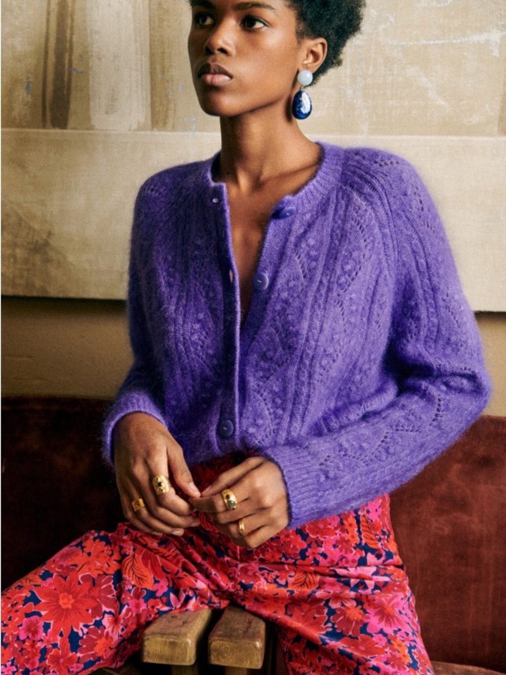 Sezane Magda in purple sz M EUC